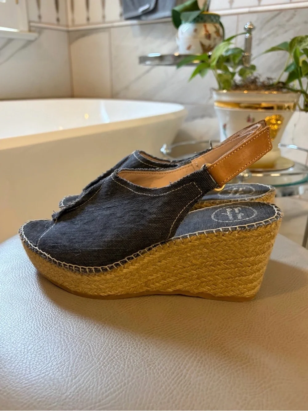 Toni Pons 'Lugano' Espadrille Wedge Sandal Black Size EU 40/US 9-9.5 NWOB